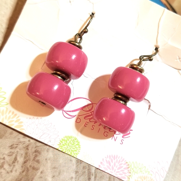 NEW Premier Designs 🔥 Pink Chunky Bead Dangle Earrings - Picture 5 of 6